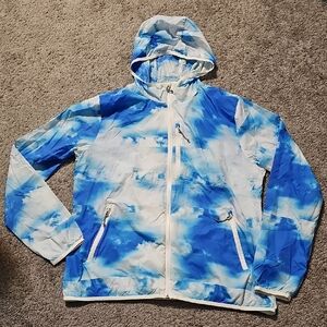 Alpine Design Blue and White Windbreaker Light Jacket Size L